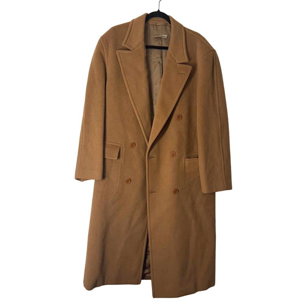 Les Copains Brown-Beige Wool Long Trench Coat